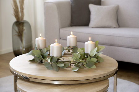 Suporturi lumanari - Suport lumanari Hommage, Sticla/Otel inoxidabil, Argintiu, 40 cm