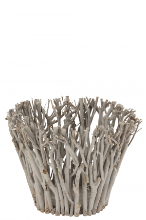 Suporturi lumanari - Suport lumanari, Lemn, Gri, 38x38x30 cm