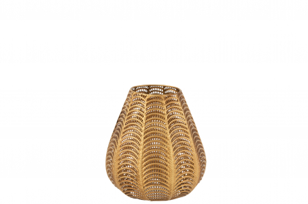 Suporturi lumanari - Suport lumanari, Metal, Auriu, 21x21x25 cm