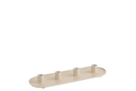 Suporturi lumanari - Suport lumanari, Metal, Bej, 32.5x12x3 cm