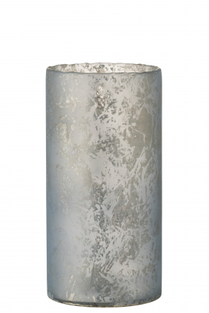 Suporturi lumanari - Suport lumanari, Sticla, Albastru, 17.5x17.5x35 cm