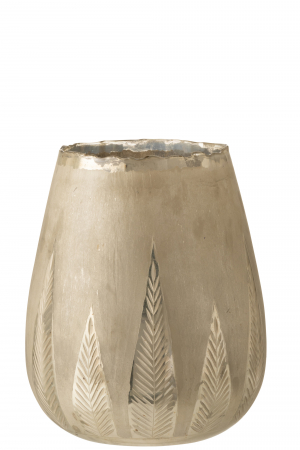 Suporturi lumanari - Suport lumanari, Sticla, Argintiu, 26.5x26.5x31 cm