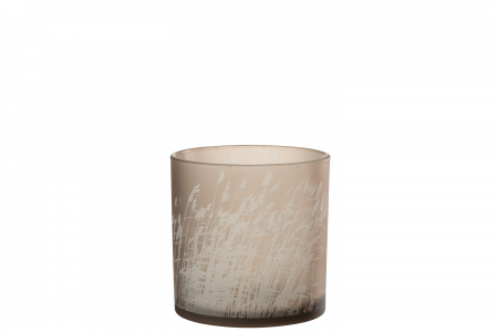 Suporturi lumanari - Suport lumanari, Sticla, Bej, 15x15x15 cm