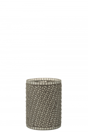 Suporturi lumanari - Suport lumanari, Sticla, Gri, 12.5x12.5x17 cm