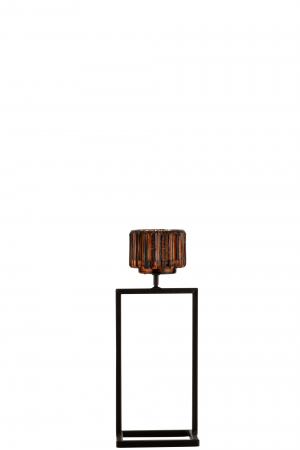 Suporturi lumanari - Suport lumanari, Sticla, Maro, 12x11x31.5 cm