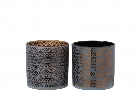 Suporturi lumanari - Suport lumanari, Sticla, Maro, 15x15x15 cm