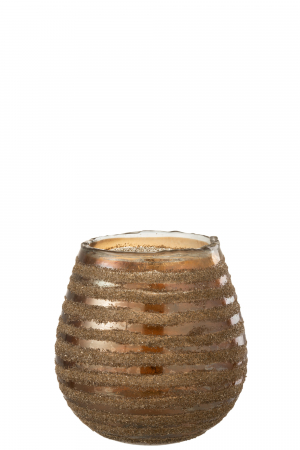 Suporturi lumanari - Suport lumanari, Sticla, Maro, 17x17x18 cm