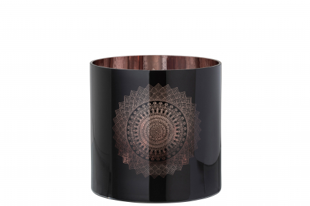 Suporturi lumanari - Suport lumanari, Sticla, Negru, 20x20x20 cm