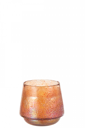 Suporturi lumanari - Suport lumanari, Sticla, Portocaliu, 22x22x19 cm