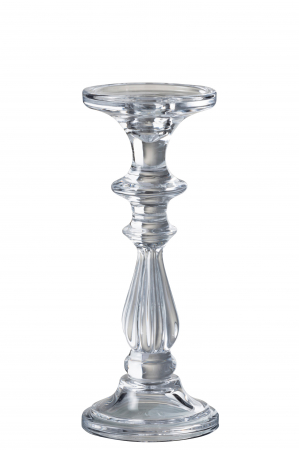 Suporturi lumanari - Suport lumanari, Sticla, Transparent, 10x10x24.8 cm