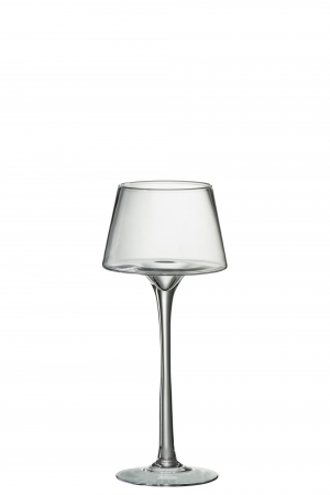 Suporturi lumanari - Suport lumanari, Sticla, Transparent, 14x14x35 cm