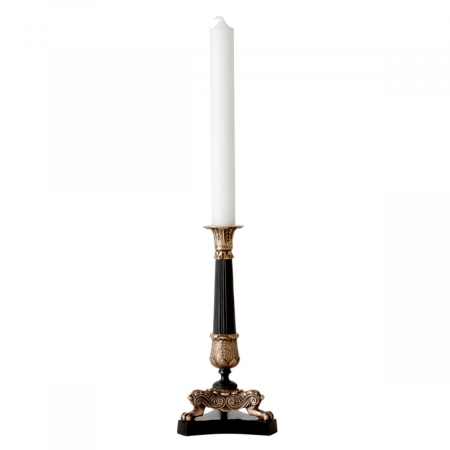 Suporturi lumanari - Suport pentru lumanare Perignon finisaj vintage din alama, Dims: L. 13 | W. 13 | H. 27 (CM)