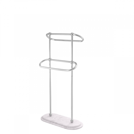 Accesorii baie - Suport pentru prosoape Lowell S pol marmură albă, Dims: L. 22 | W. 50 | H. 91 (CM)