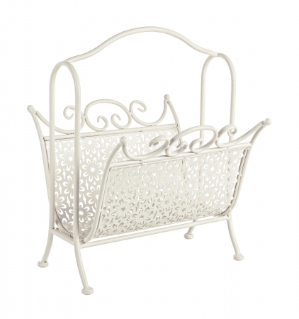 Suport reviste - Suport pentru reviste Giselle, Otel, Alb, 36x34x44 cm