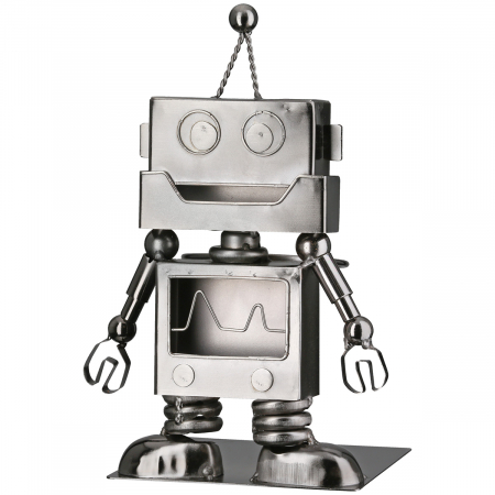 Suporturi pentru sticle - Suport pentru sticle, Roboți, Metal, argintiu, PU 2, L. 13 cm, l. 17 cm, H 25 cm