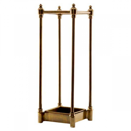 Suporturi pentru umbrela - Suport pentru umbrele Armadale, finisaj din alamă cu aspect vintage, Dims: L. 22 | W. 22 | H. 60  (CM)