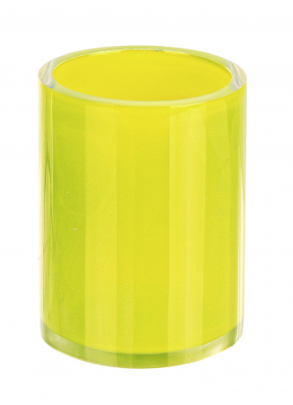 Accesorii baie - Suport periuta de dinti Topazio, Rasina, Galben, 7.3x7.3x10.3 cm