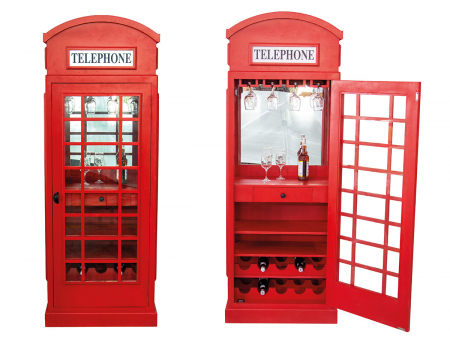 Bufete si dulapuri - Suport vin din lemn/metal, cabina telefonica, Phone booth