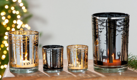 Suporturi lumanari - Suport lumanare, WALDESRUH, Sticla, 12.5X10 cm, set 2
