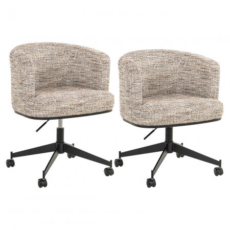 Scaune dining - Scaun rotativ Rochenne cu roți (Be Trendy 01 Nature), Dims: 77.0 x 65.0 x 63.0 cm