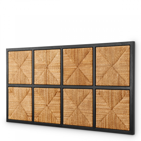 Paturi - Tăblie Aruba, finisaj negru clasic, iarbă de mare natură, Dims: L. 290 | D. 6 | H. 148 (CM)