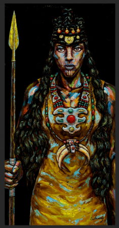 Tablouri - Tablou African warrior with frame pictat manual