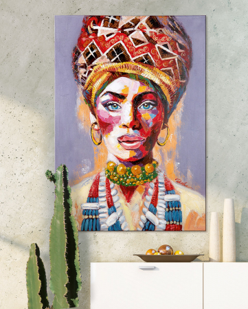 Tablouri - Tablou African Woman Nala, Canvas, Multicolor, 3.5x70x100 cm