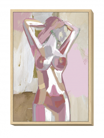 Tablouri - Tablou CANVAS PAINTING GIRL + FRAME  pictat manual