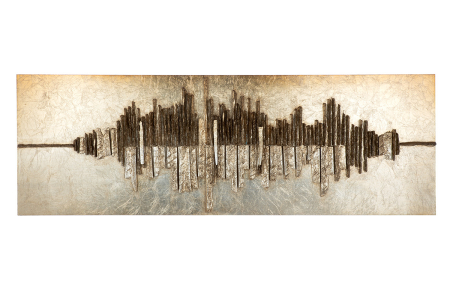 Tablouri - Tablou, dreptunghiular, „Altinoh”, motiv abstract, Rasina sintetica, culoarea sampaniei, auriu, PU 1, L. 6,5 cm, l. 150 cm, H 50 cm