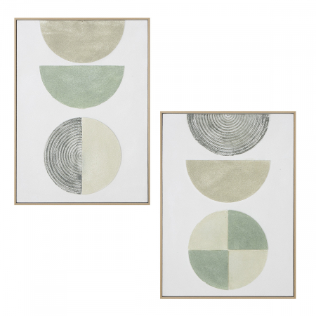 Tablouri - Tablou, dreptunghiular, Klumi, Canvas, alb, PU 2, 2 buc. asortate, L. 4,5 cm, L. 52 cm, H. 72 cm