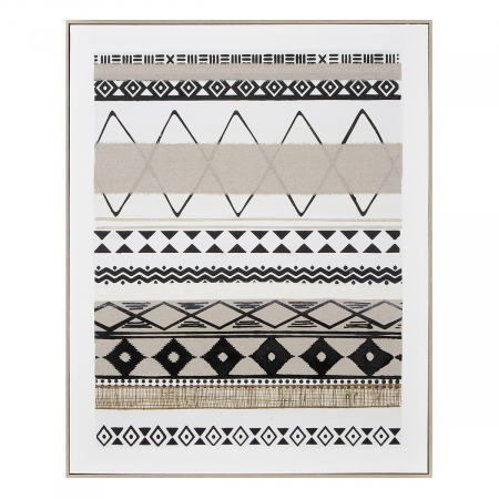 Tablouri - Tablou, dreptunghiular, Mwaki, Pânză, Sintetică, negru, maro, alb, PU 1, L. 4,5 cm, L. 82 cm, H. 102 cm