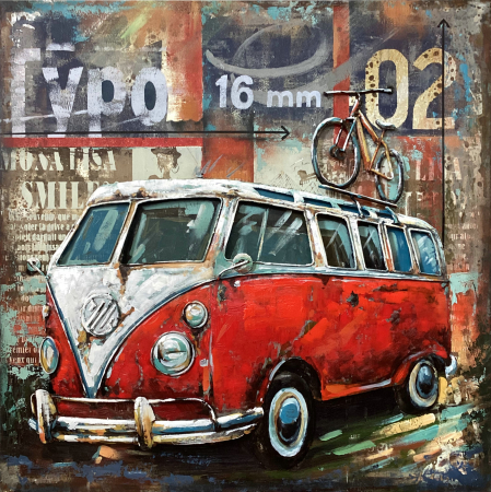 Tablouri - Tablou dubita rosie, metalic