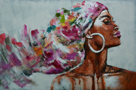 Tablouri - Tablou femeie din africa, metalic