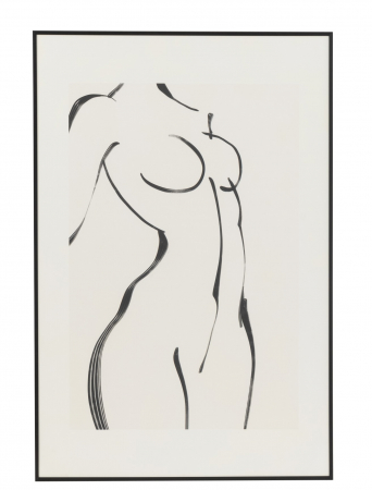 Tablouri - Tablou inramat Woman Line, Sticla, Alb/Negru, 60x2.5x90.5 cm