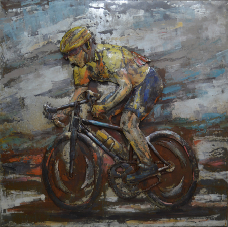 Tablouri - Tablou jersey galben, metalic