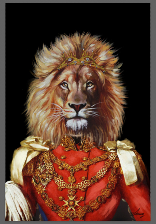 Tablouri - Tablou King lion  pictat manual