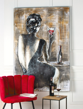 Tablouri - Tablou lucrat manual BEAUTY, metal, 150x100x9 cm