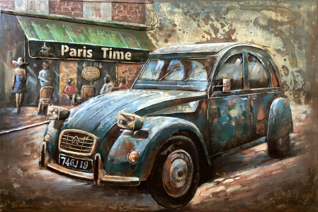 Tablouri - Tablou masina frantuzeasca albastra, metalic