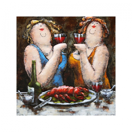 Tablouri - Tablou 2 doamne, metalic