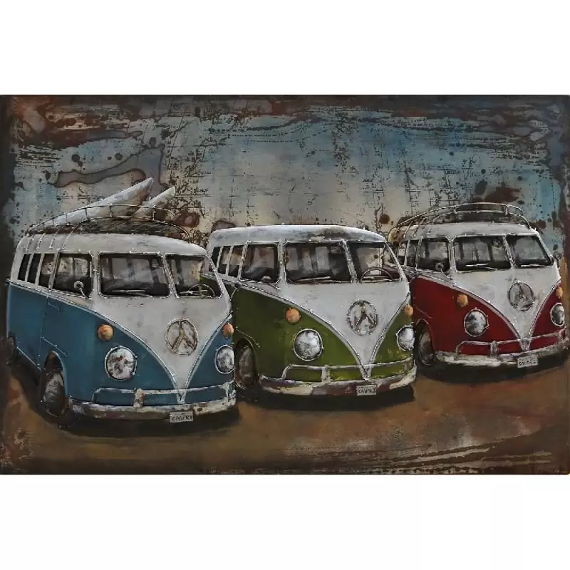 Tablouri - Tablou 3 surfing vans, metalic