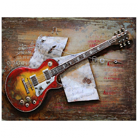 Tablouri - Tablou chitara electrica, metalic