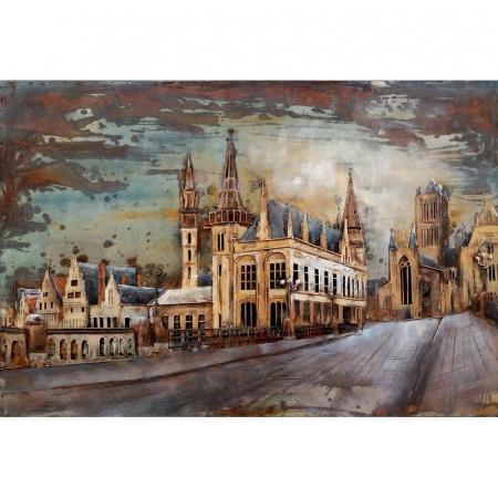 Tablouri - Tablou metal 3D Gent 120x80 cm