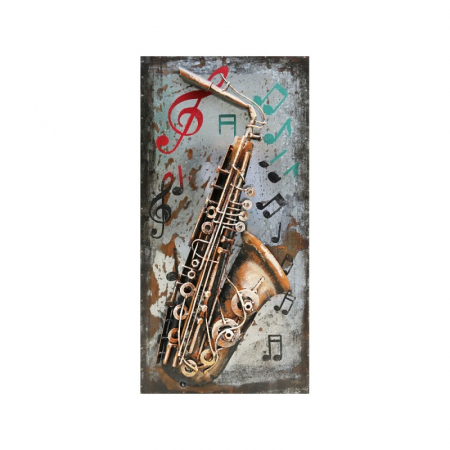 Tablouri - Tablou saxophon, metalic