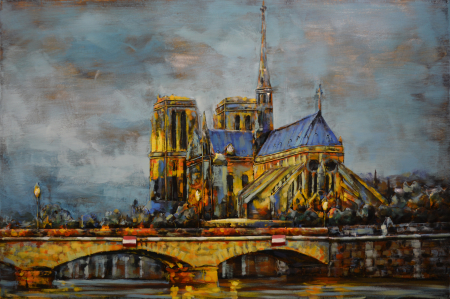 Tablouri - Tablou notre dame, metalic