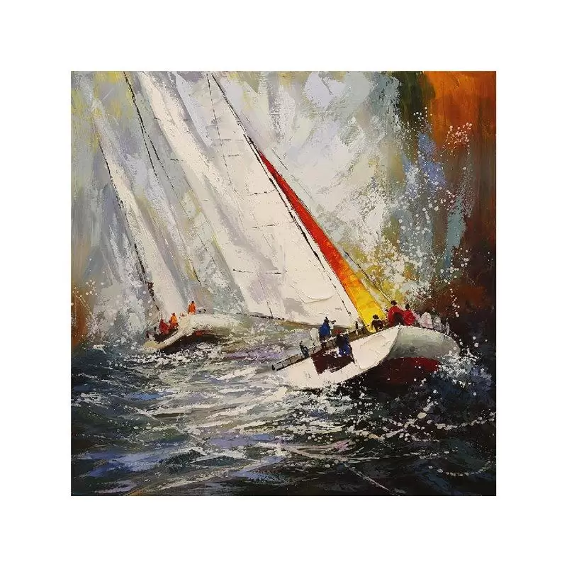 Tablouri - Tablou Boats at sea pictat manual