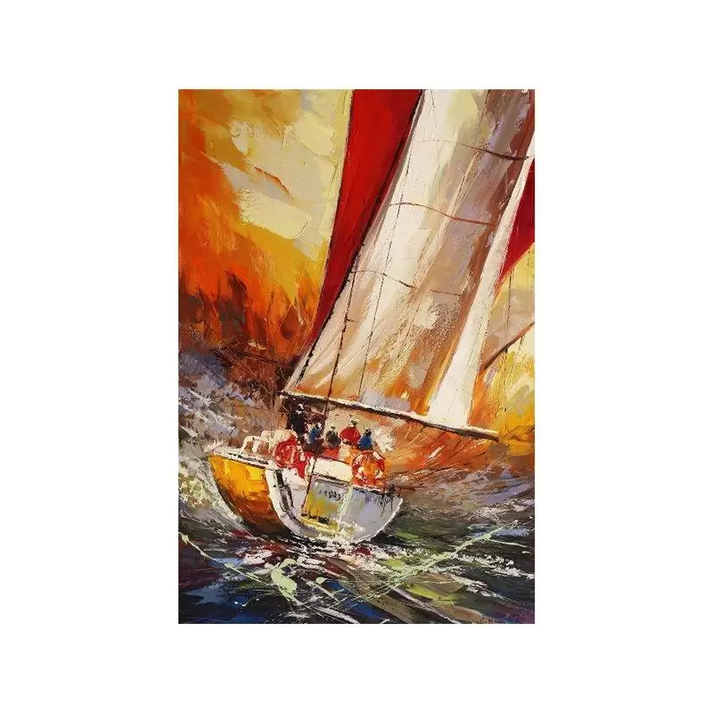 Tablouri - Tablou Boats at sea pictat manual