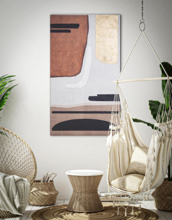 Tablouri - Tablou pictat manual Sear, Lemn/Canvas, Multicolor, 100x180x4.8 cm