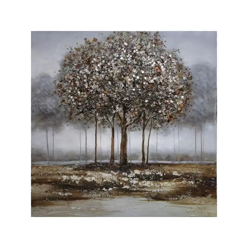 Tablouri - Tablou Trees silver pictat manual