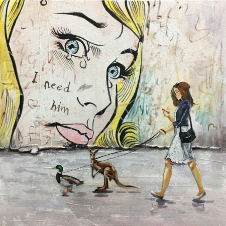 Tablouri - Tablou Pop Art pictat manual