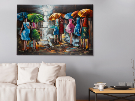 Tablouri - Tablou Rainy Summer, metal, multicolor, 120x80x3 cm